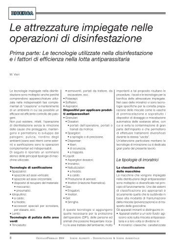 Il ruolo dei Mezzi Meccanici nelle operazioni di Disinfestazione.