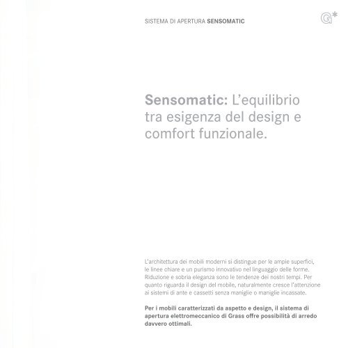 SENSOMATIC SISTEMA DI APERTURA 