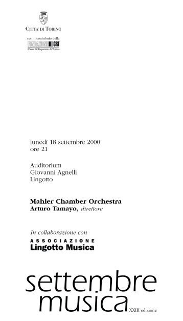 Mahler Chamber Orchestra - Città di Torino