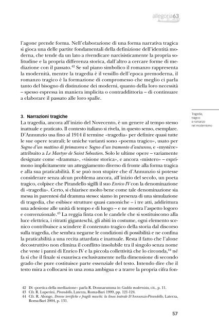 Tragedia, tragico e romanzo nel modernismo* - Allegoria