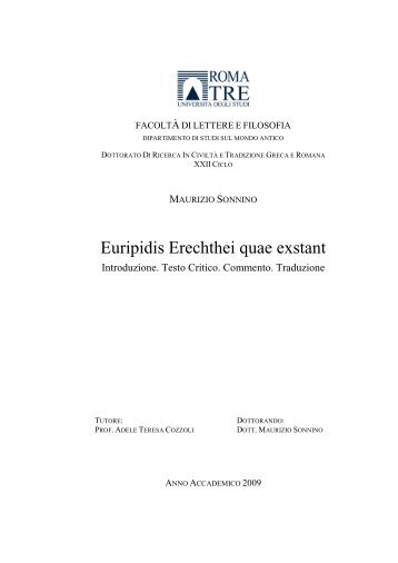 Euripidis Erechthei quae exstant - ArcAdiA