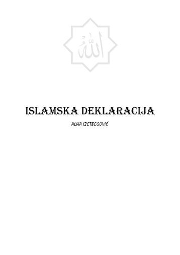 Islamska Deklaracija (Alija Izetbegovic).pdf - Sahwa