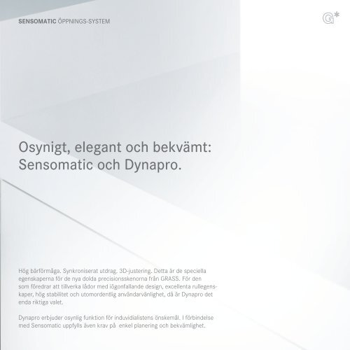 SENSOMATIC ÖPPNINGS-SYSTEM