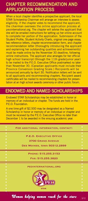 P.E.O. STAR Scholarship - PEO International