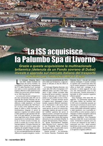 La ISS acquisisce la Palumbo Spa di Livorno - Porto & diporto