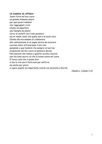 Claudia L. (classe I A) - Progetto Famiglia