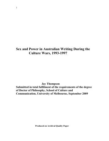 CHAPTER ONE - University of Melbourne