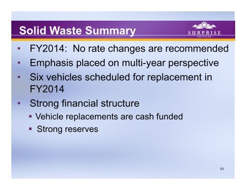 FY2014 Recommended Budget - City of Surprise