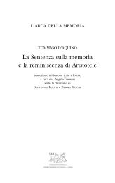 La Sentenza sulla memoria e la reminiscenza di Aristotele