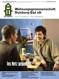 100 Jahre Wohnungsgenossen - WOGE Duisburg Süd eG