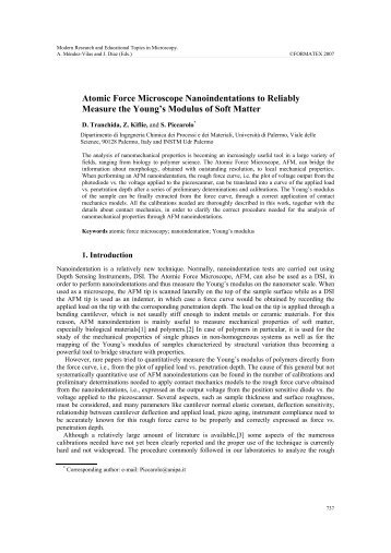 Atomic Force Microscope Nanoindentations to Reliably Measure the ...