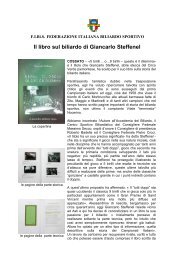 Il libro sul biliardo di Giancarlo Steffenel - Federazione Italiana ...
