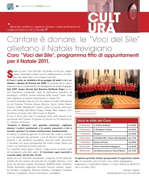 Stiamo Insieme - n. 32 - Dicembre 2011 - CentroMarca Banca