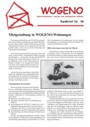 Mietgestaltung in WOGENO-Wohnungen