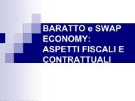 BARATTO e SWAP ECONOMY: ASPETTI FISCALI E CONTRATTUALI