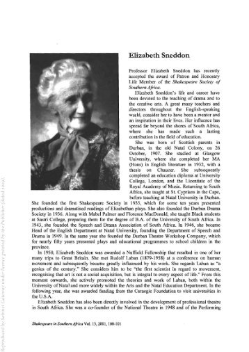 Elizabeth Sneddon - Sabinet Reference