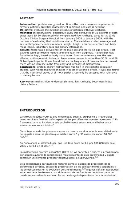 Evaluación nutricional de pacientes cirróticos compensados