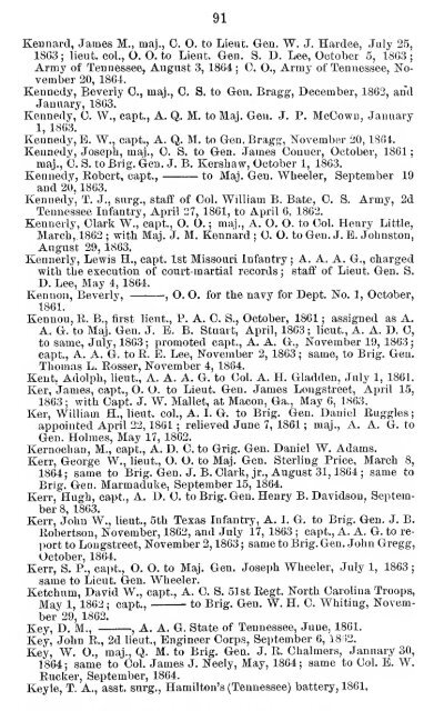 List of staff officers of the Confederate States army ... - csa trainmen