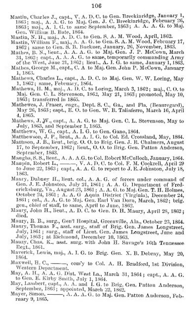 List of staff officers of the Confederate States army ... - csa trainmen