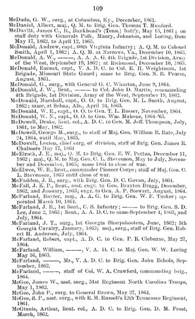 List of staff officers of the Confederate States army ... - csa trainmen