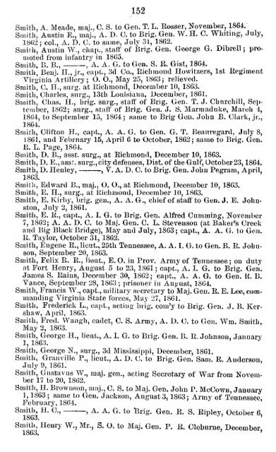 List of staff officers of the Confederate States army ... - csa trainmen