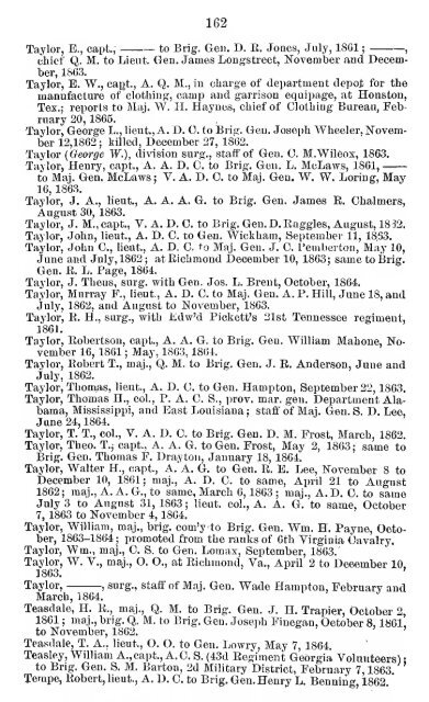 List of staff officers of the Confederate States army ... - csa trainmen