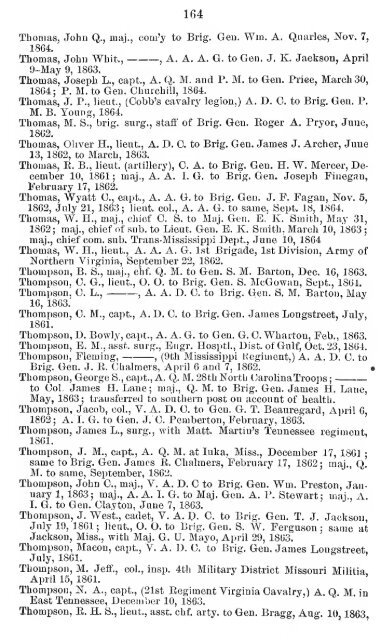 List of staff officers of the Confederate States army ... - csa trainmen