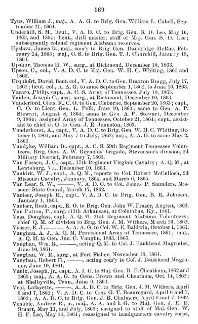 List of staff officers of the Confederate States army ... - csa trainmen