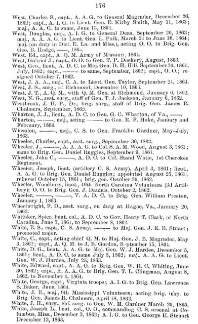 List of staff officers of the Confederate States army ... - csa trainmen