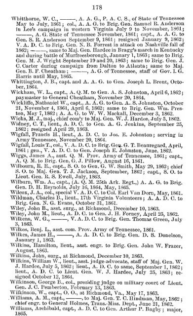 List of staff officers of the Confederate States army ... - csa trainmen