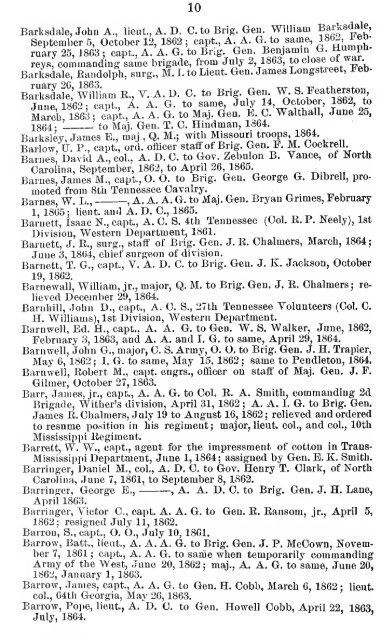 List of staff officers of the Confederate States army ... - csa trainmen