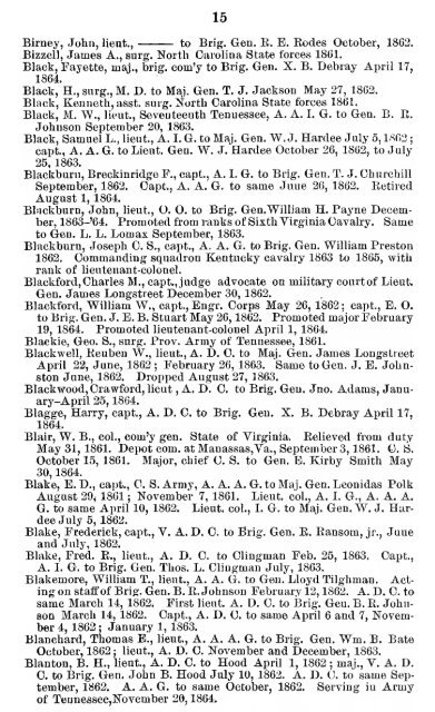 List of staff officers of the Confederate States army ... - csa trainmen