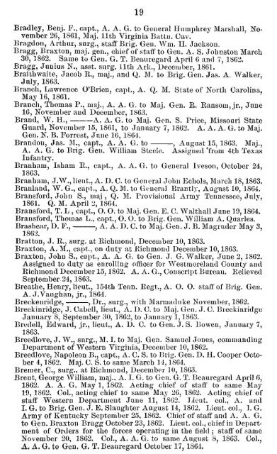 List of staff officers of the Confederate States army ... - csa trainmen