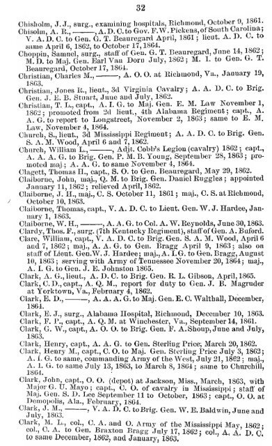 List of staff officers of the Confederate States army ... - csa trainmen