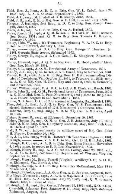 List of staff officers of the Confederate States army ... - csa trainmen