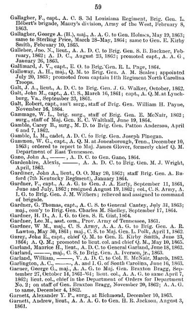 List of staff officers of the Confederate States army ... - csa trainmen