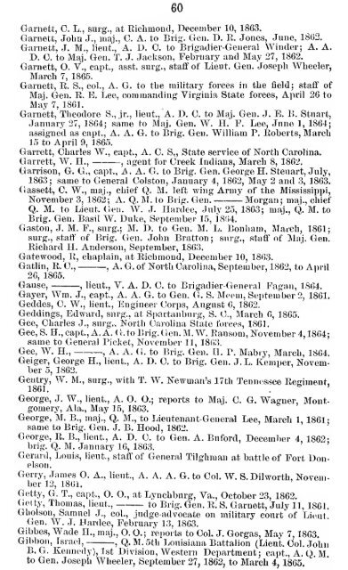 List of staff officers of the Confederate States army ... - csa trainmen