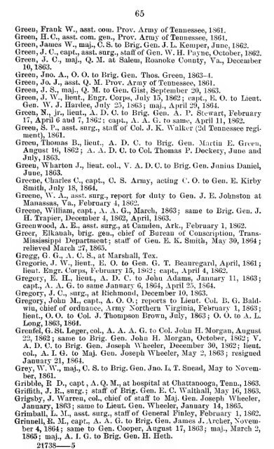 List of staff officers of the Confederate States army ... - csa trainmen