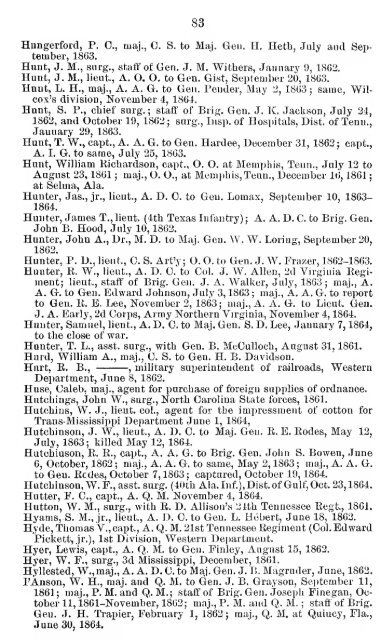 List of staff officers of the Confederate States army ... - csa trainmen