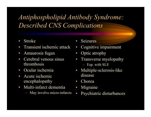 Unusual Causes of Stroke - Hypercoagulable States and their work-up