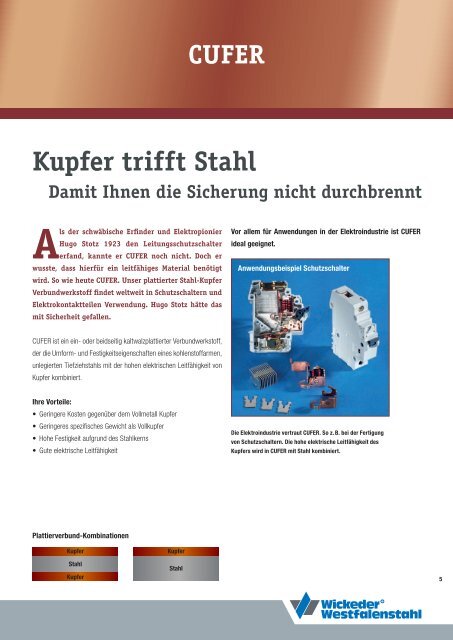 Plattierte Werkstoffe aus Kupfer und Kupferlegierungen - Wickeder ...