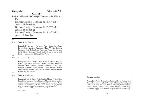 schedatura delle deliberazione del Consiglio in PDF - Comune di ...