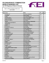 fei endurance combination world ranking list - Ecuestre Online