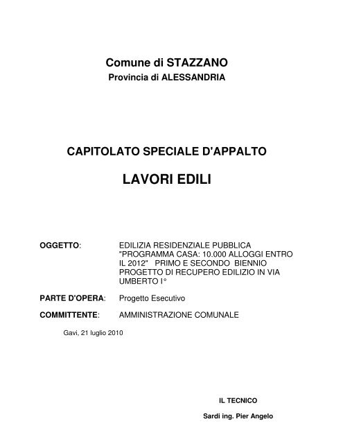 Capitolato - Comune di Stazzano