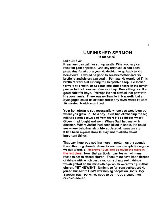 Sermon notes available as PDF - McDonald Road Seventh-day ...