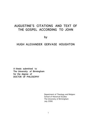 Augustine's citations and text of the Gospel according to John