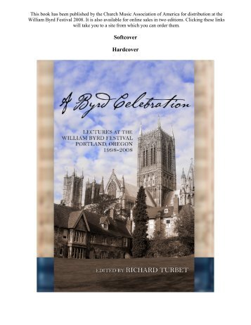 William Byrd: A Celebration, edited by Richard Turget - MusicaSacra