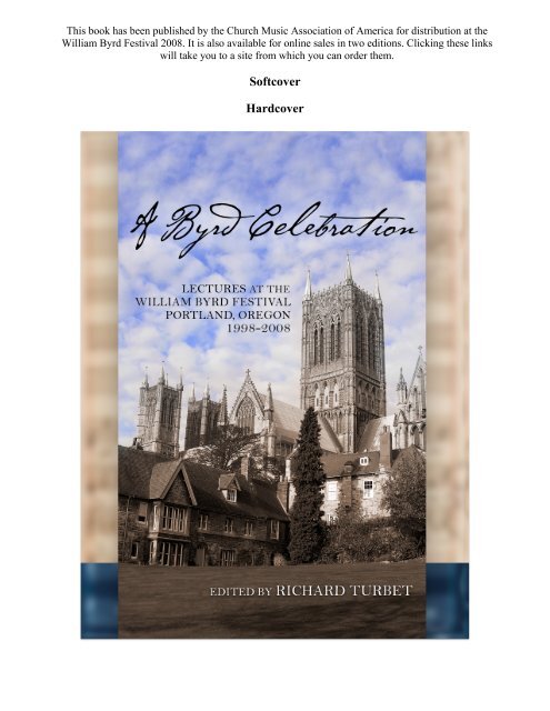 William Byrd: A Celebration, edited by Richard Turget - MusicaSacra