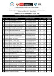 Selección de personal para encargatura en plazas directivas - Ugel 05