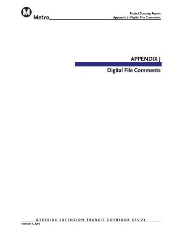 Appendix J - Digital File Comments - Metro